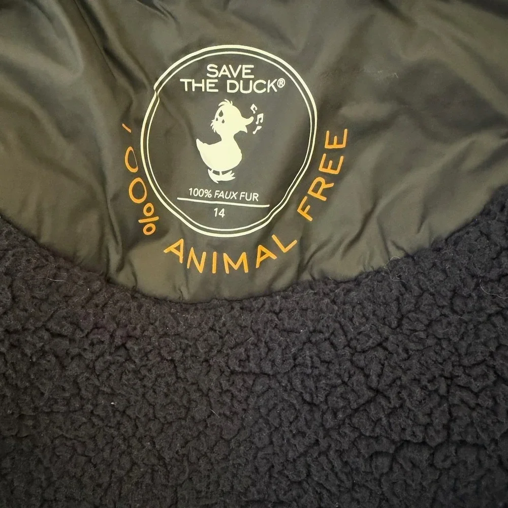 Save the Duck Navy‎ Leci / Dony Hooded Puffer Jacket Animal Free Kids Small